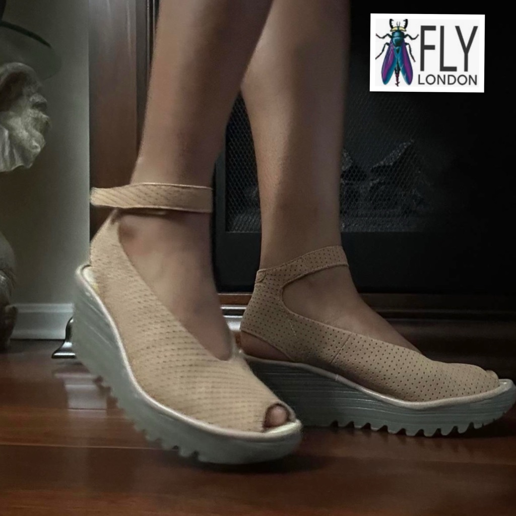 'Fly London Yala' Perforated Leather Sandal Size 39 (Us 8 - 8.5)